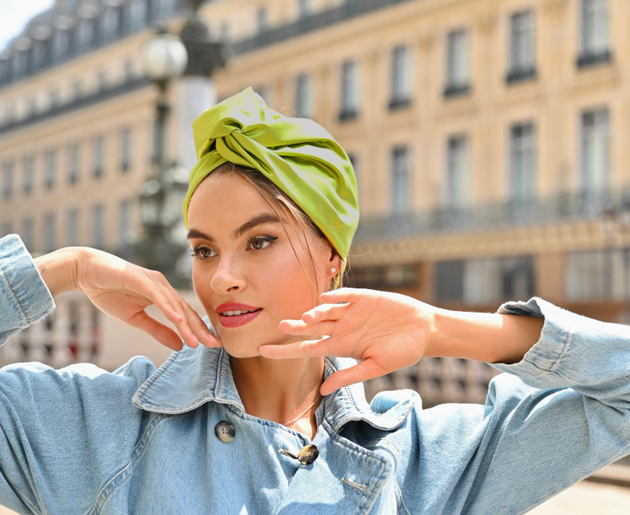 Turban Satin Duchesse Lime