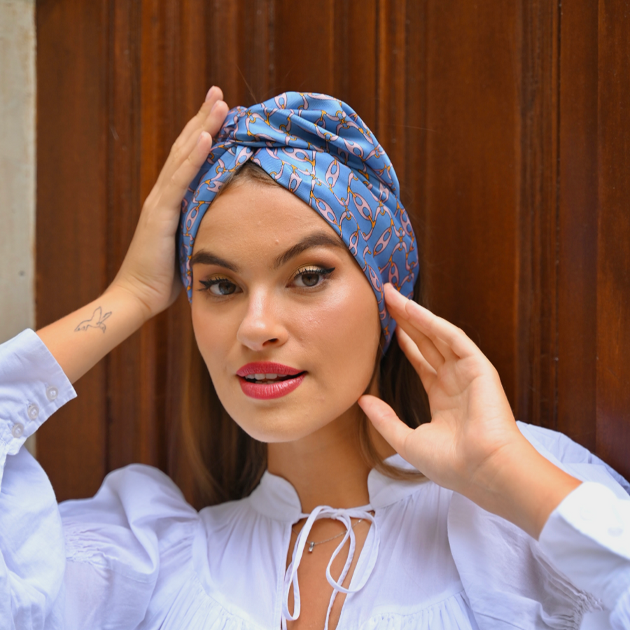 Turban Soie Chaînes