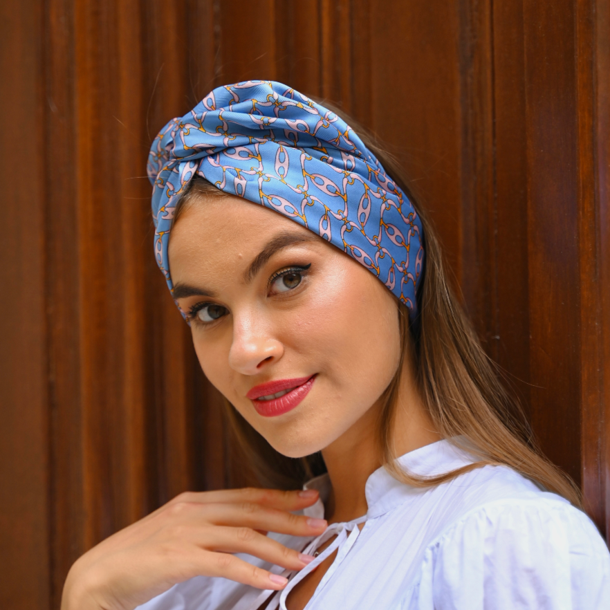 Turban Soie Chaînes