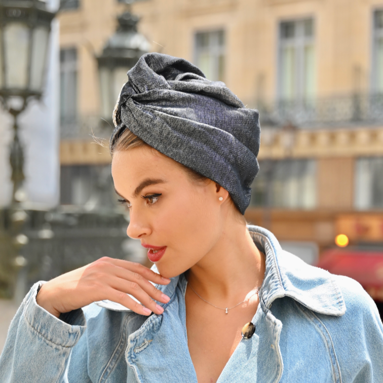 Turban Jacquard Argenté