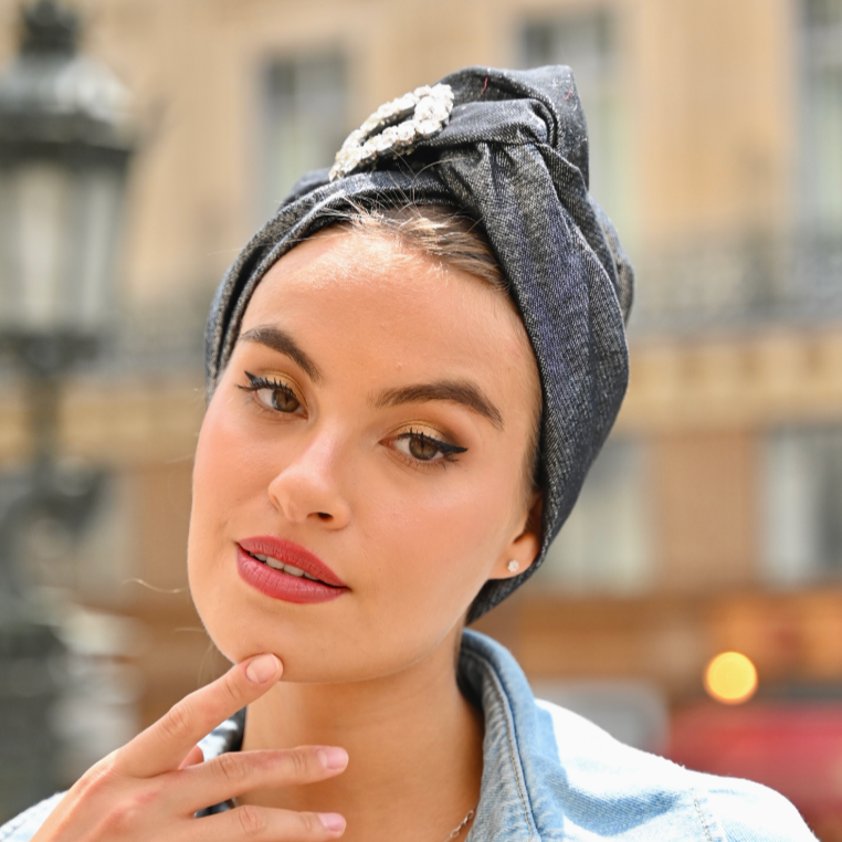 Turban Jacquard Argenté