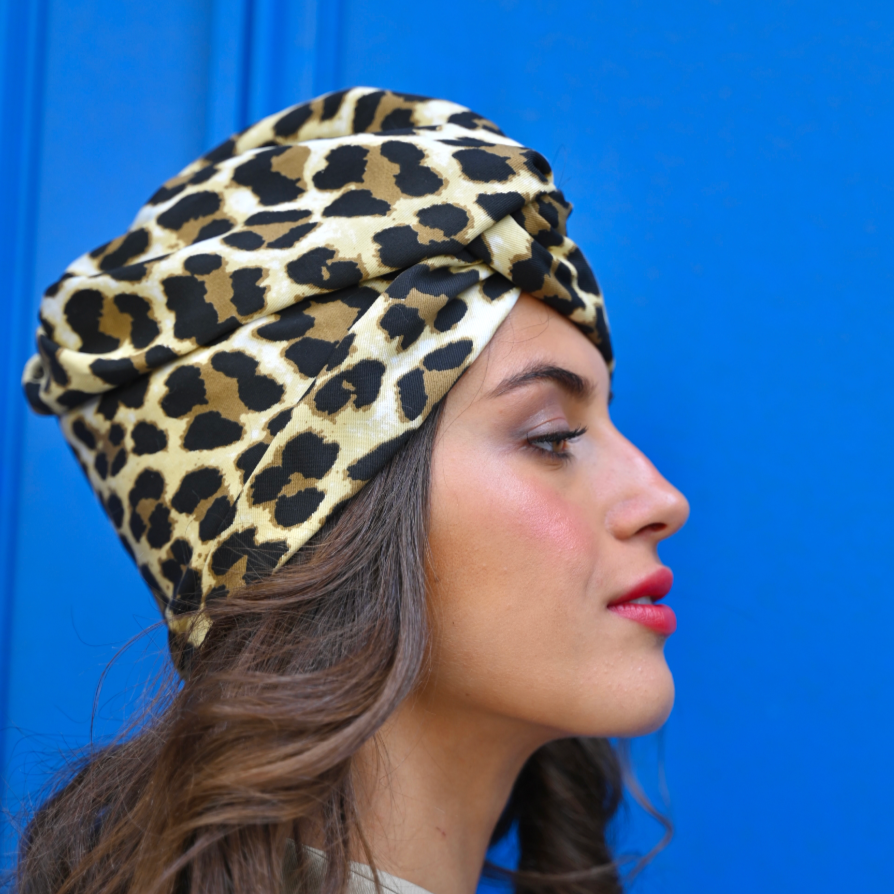 Turban Coton Leopard Chic