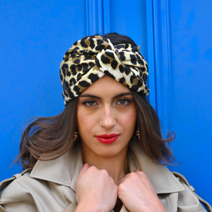 Turban Coton Leopard Chic