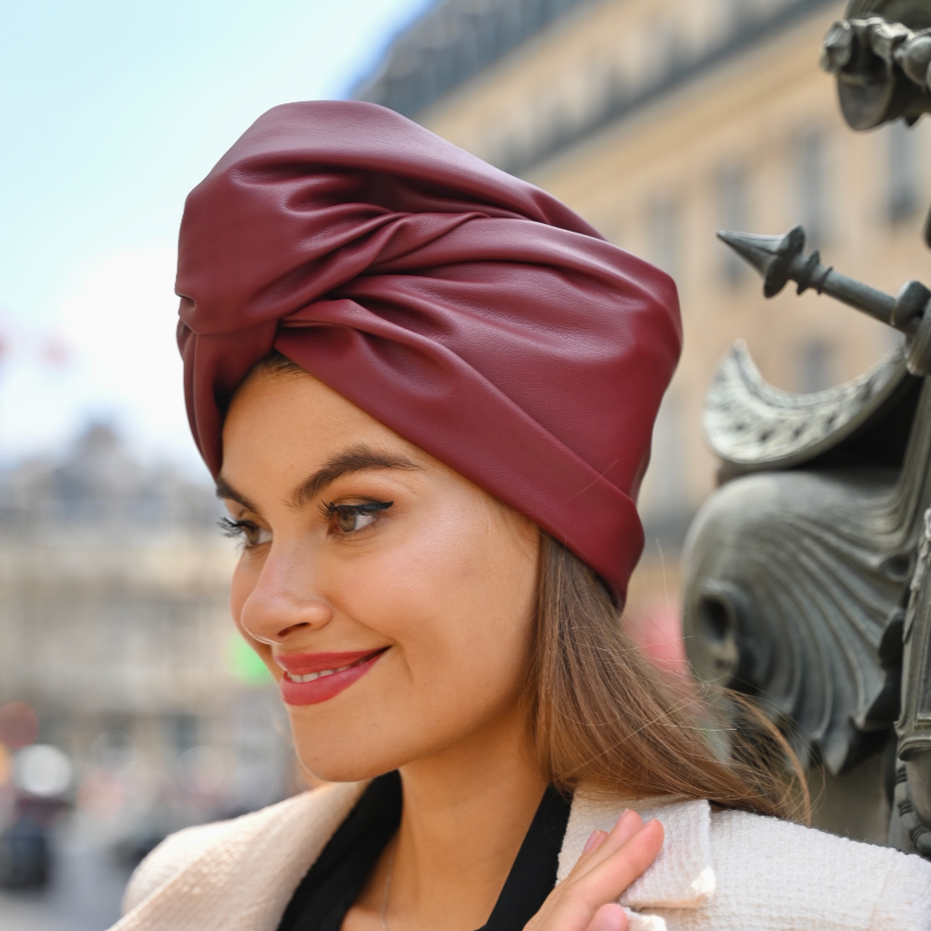 Turban Simili Cuir Haute Couture