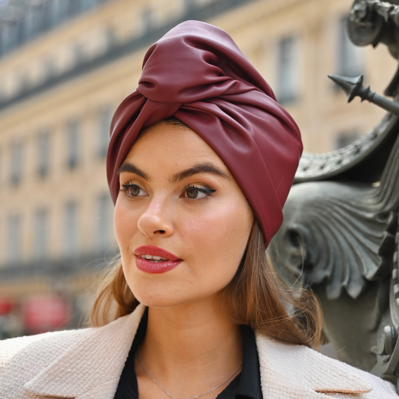 Turban Simili Cuir Haute Couture