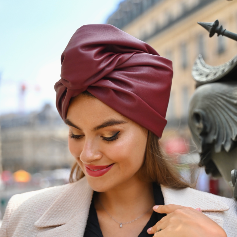 Turban Simili Cuir Haute Couture