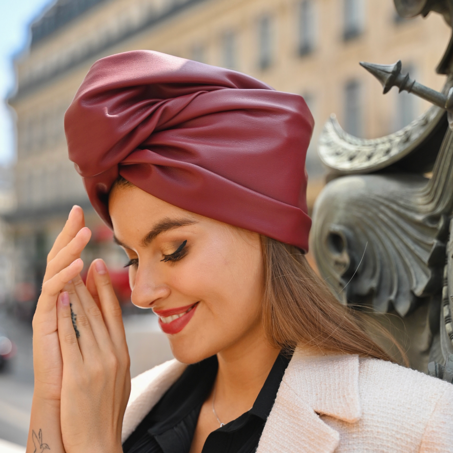 Turban Simili Cuir Haute Couture