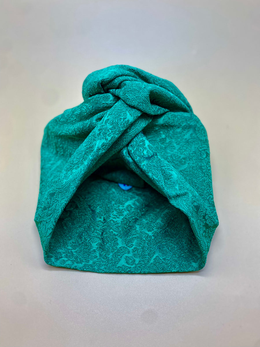 Turban Jacquard Brodé Vert