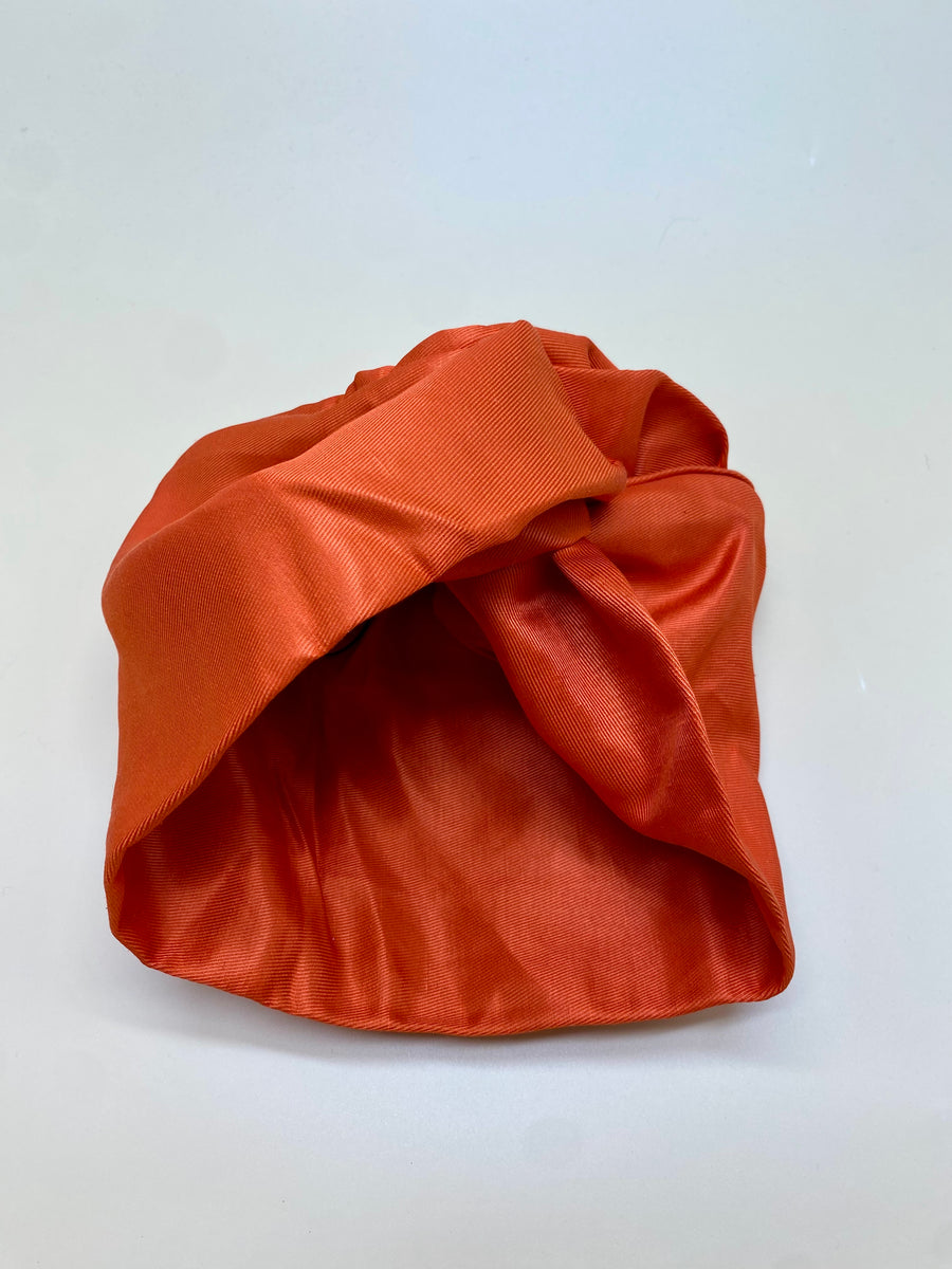 Turban Jacquard Soie Orange L