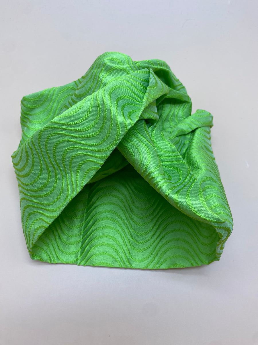 Turban Jacquard Vert Anis Couture