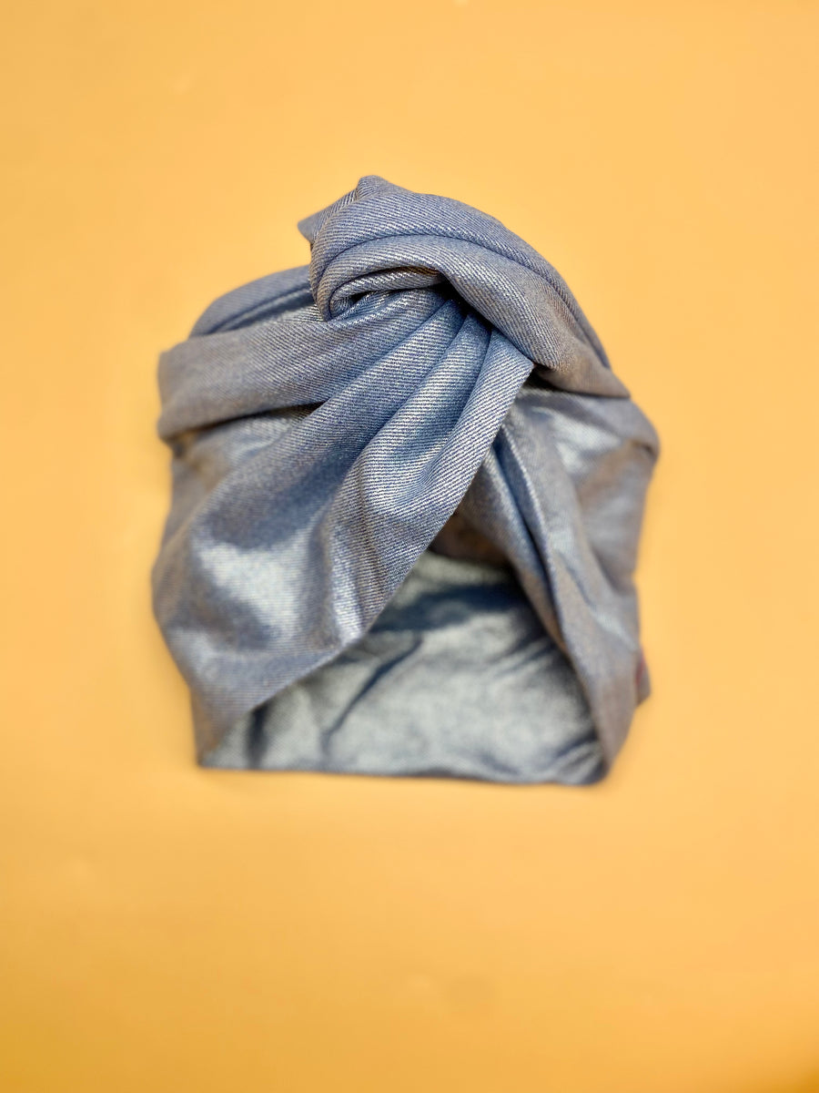 Turban Jean Bleu Ciel Laqué Premium