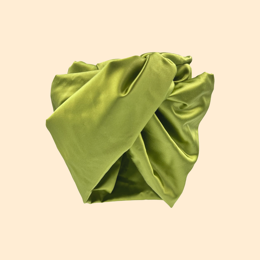 Turban Satin Duchesse Vert Lime