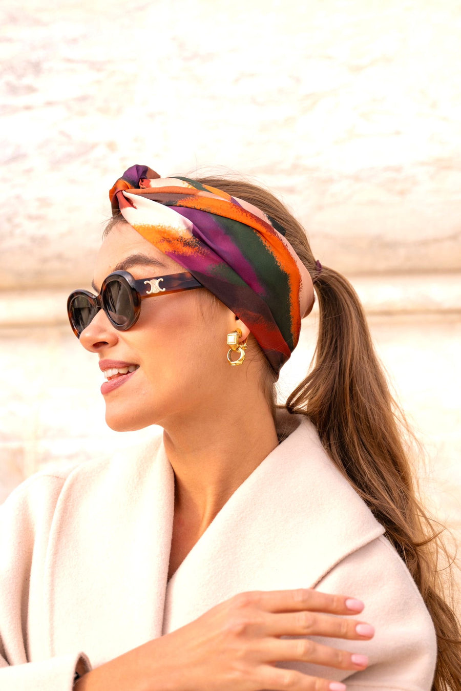 Turban Satin Abstract Brown