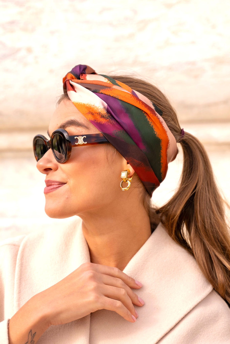 Turban Satin Abstract Brown