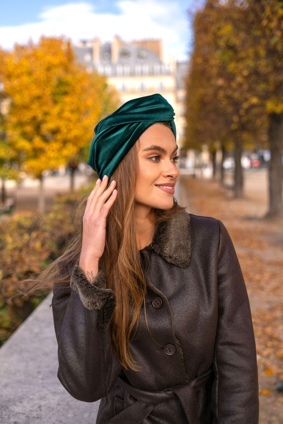 Turban Velours Vert Vienna