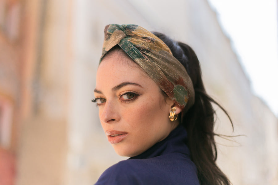 Turban Lurex Floral