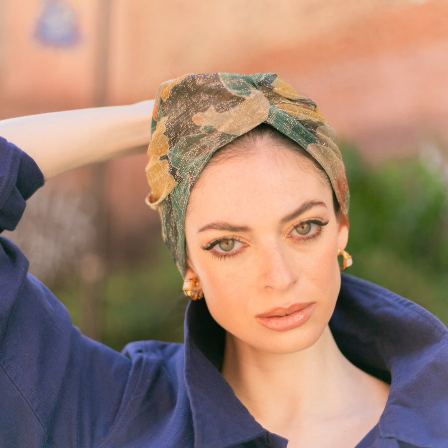 Turban Lurex Floral