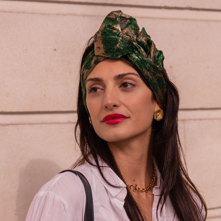 Turban Lurex vert