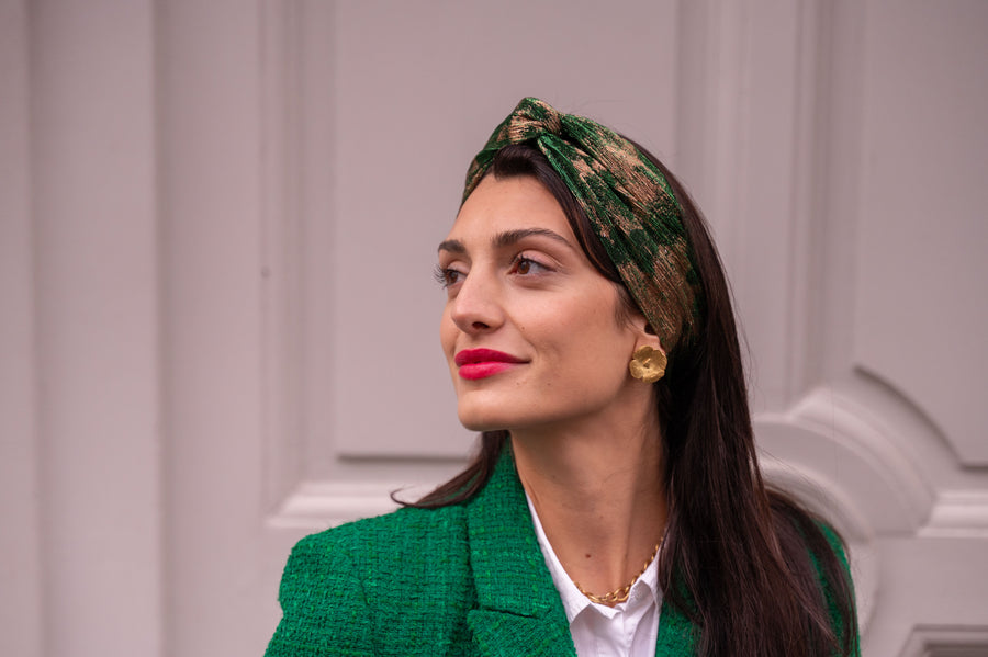 Turban Lurex vert