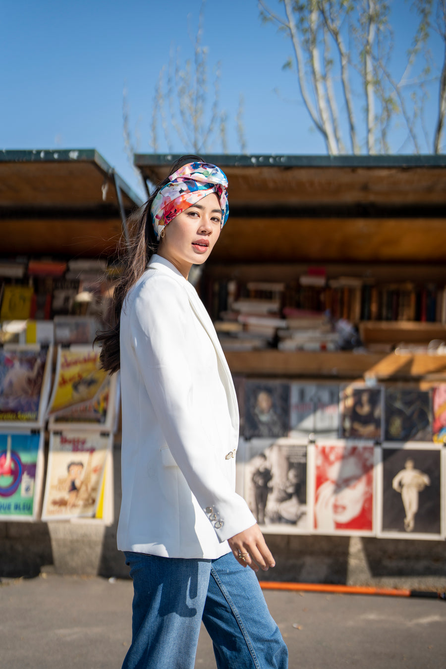 Turban Satin de soie Floral