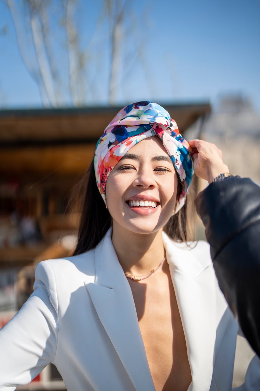 Turban Satin de soie Floral