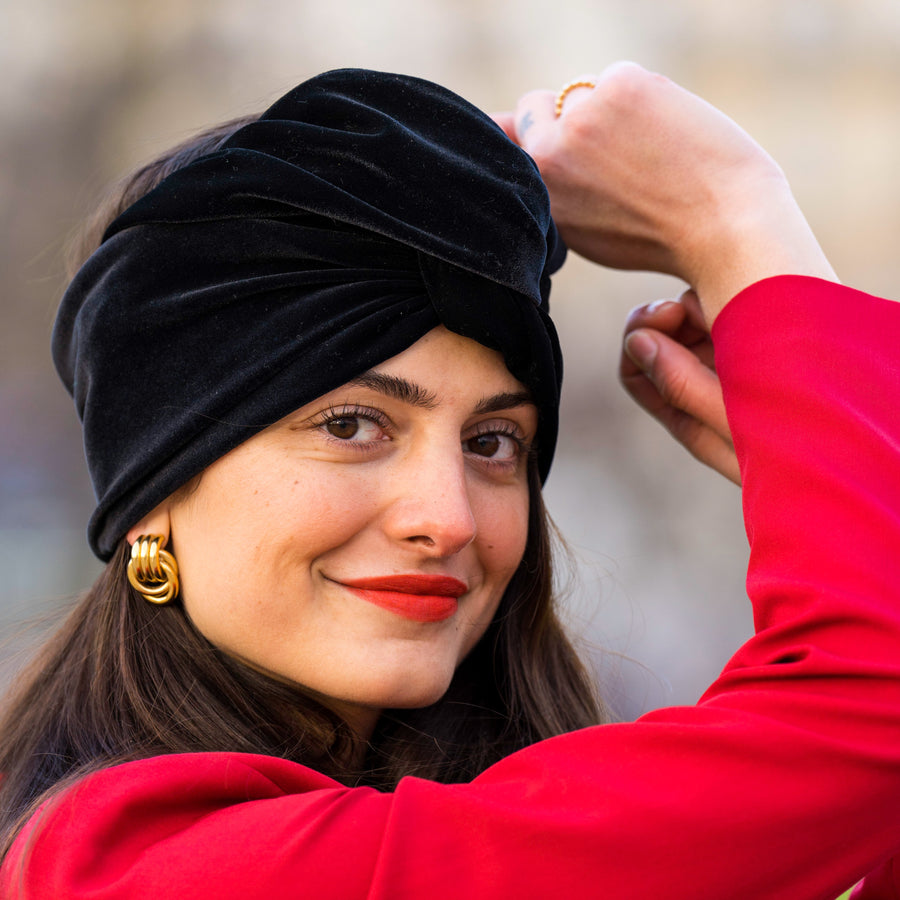 Turban Velours Noir