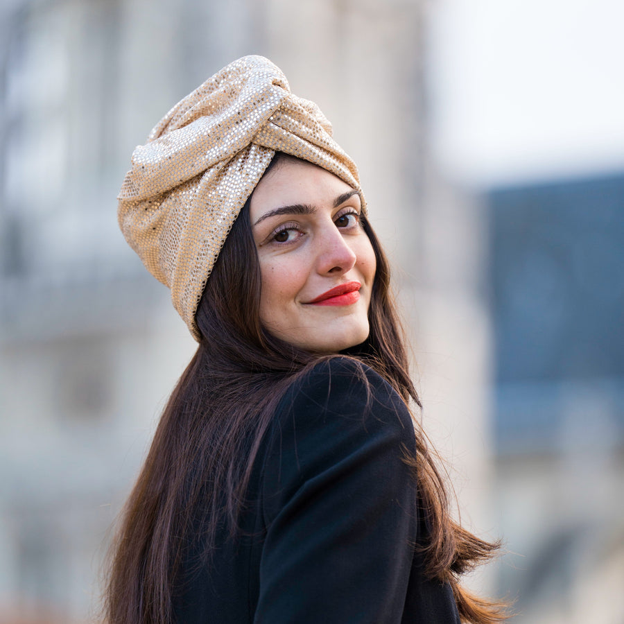 Turban Sequins White