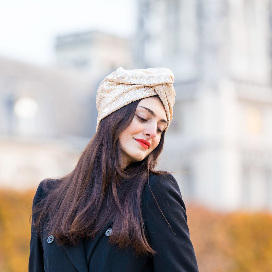 Turban Sequins White