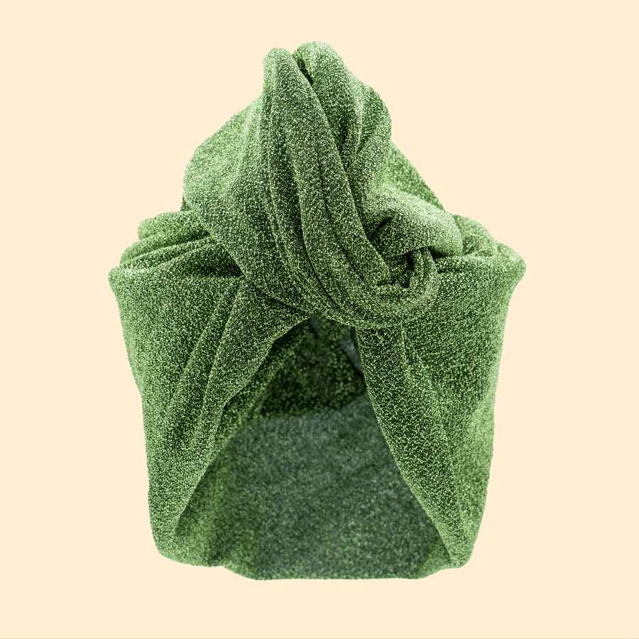 Turban Lurex Maille Vert Pomme