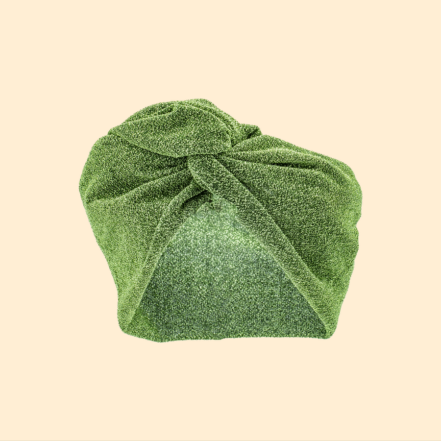 Turban Lurex Maille Vert Pomme