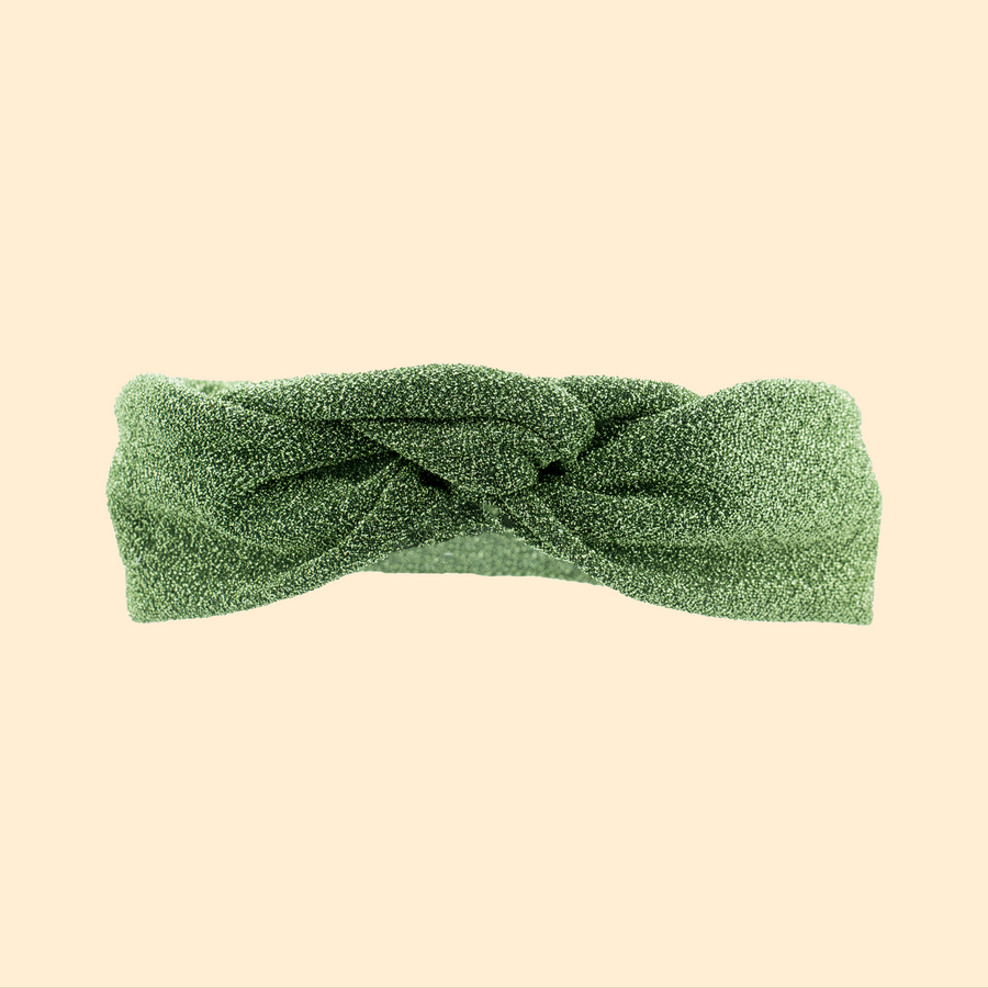Turban Lurex Maille Vert Pomme