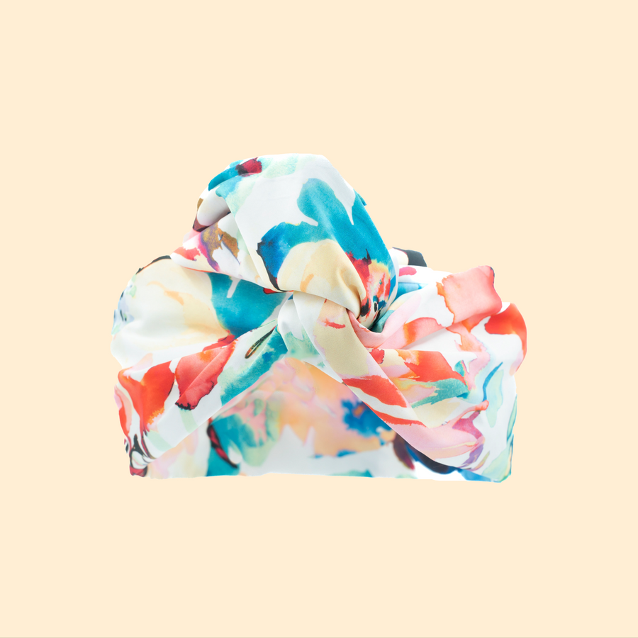 Turban Satin de soie Floral