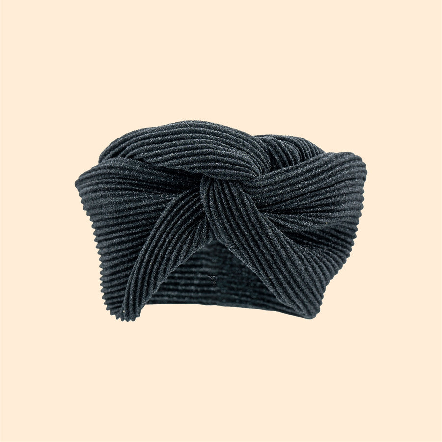 Turban Lurex Gaufré Noir