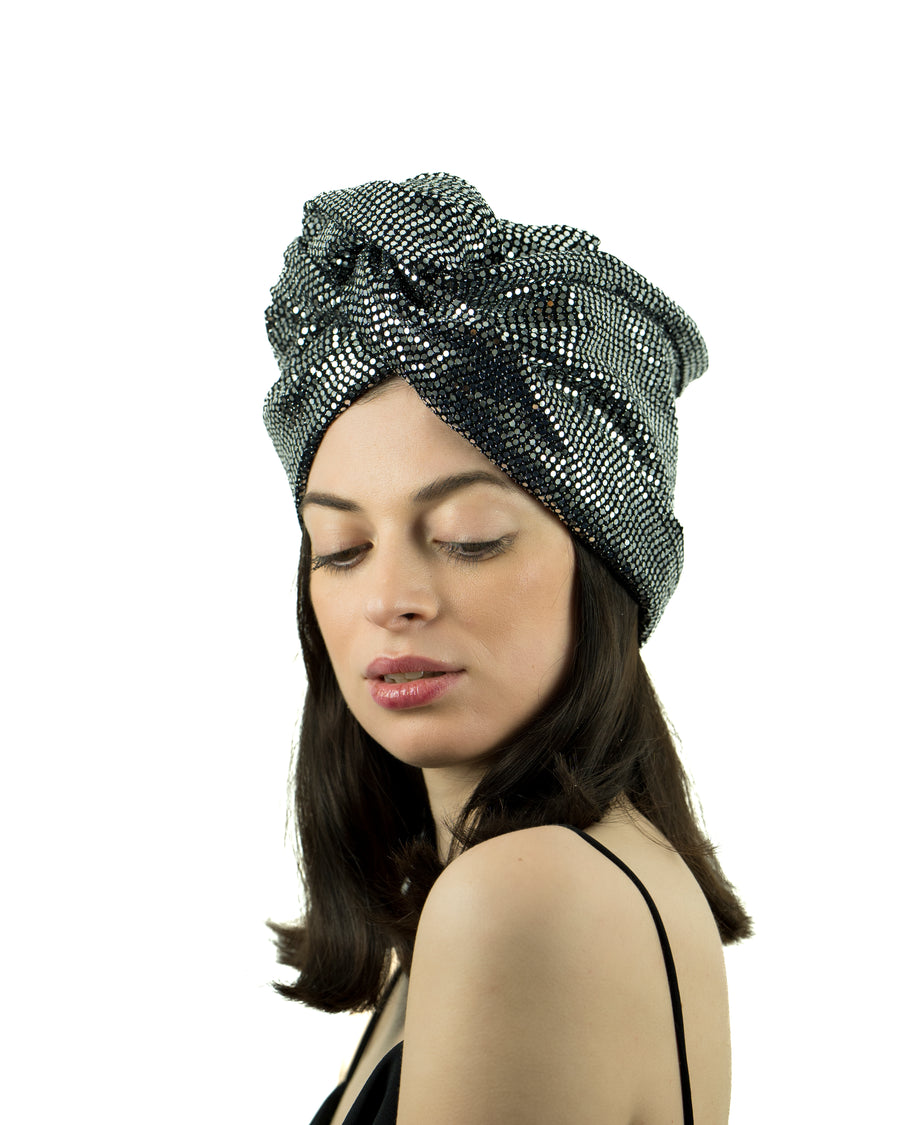 Turban Sequins Argentés