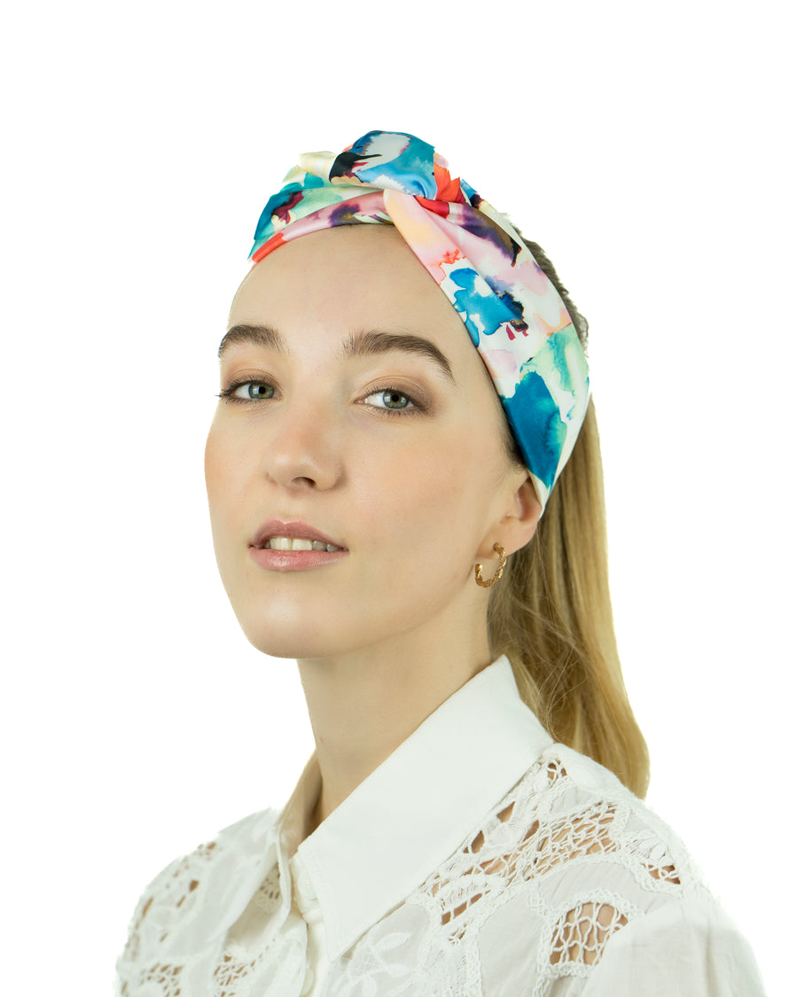 Turban Satin de soie Floral