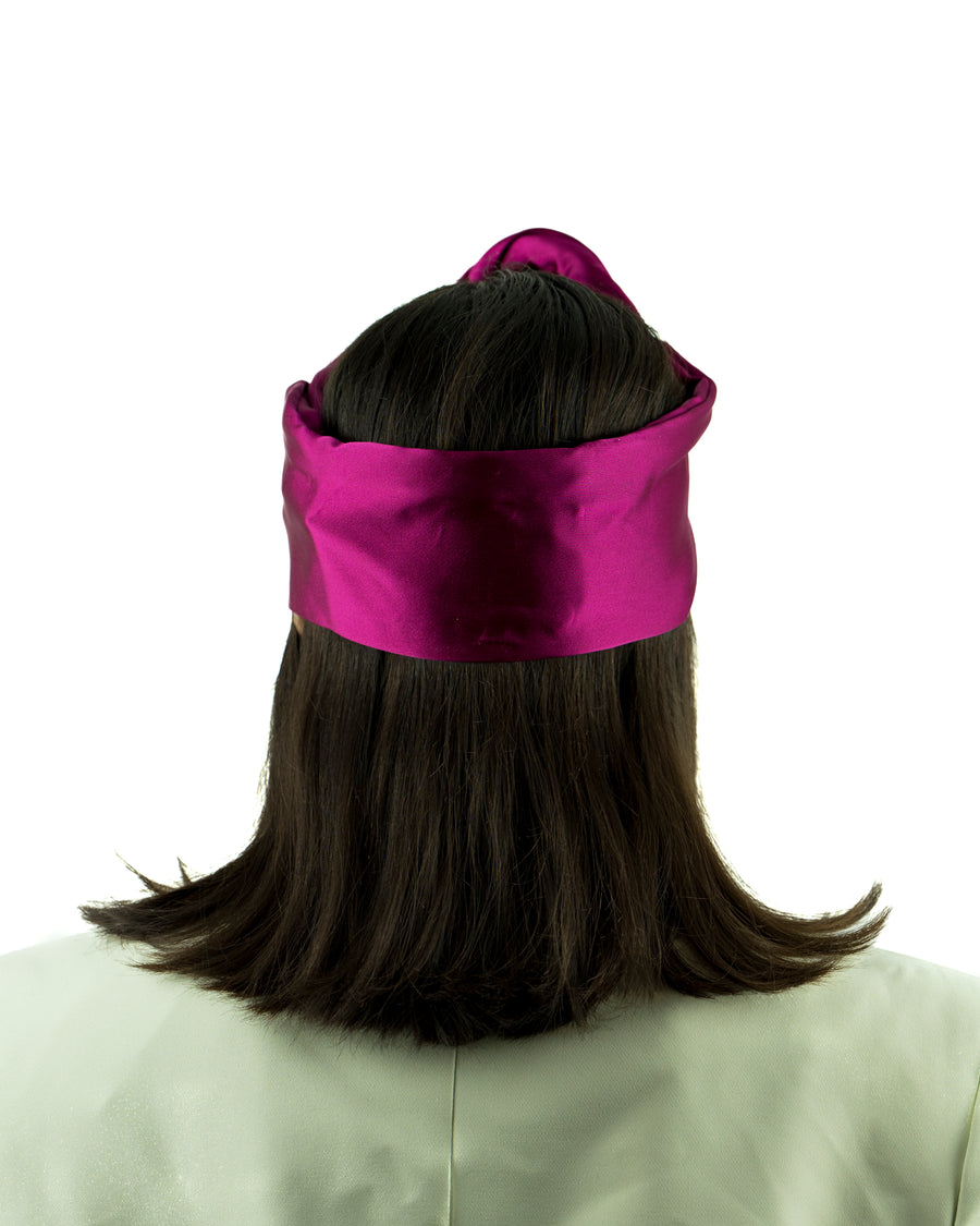 Turban Satin Duchesse Fuchsia