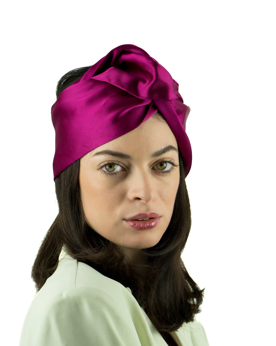 Turban Satin Duchesse Fuchsia