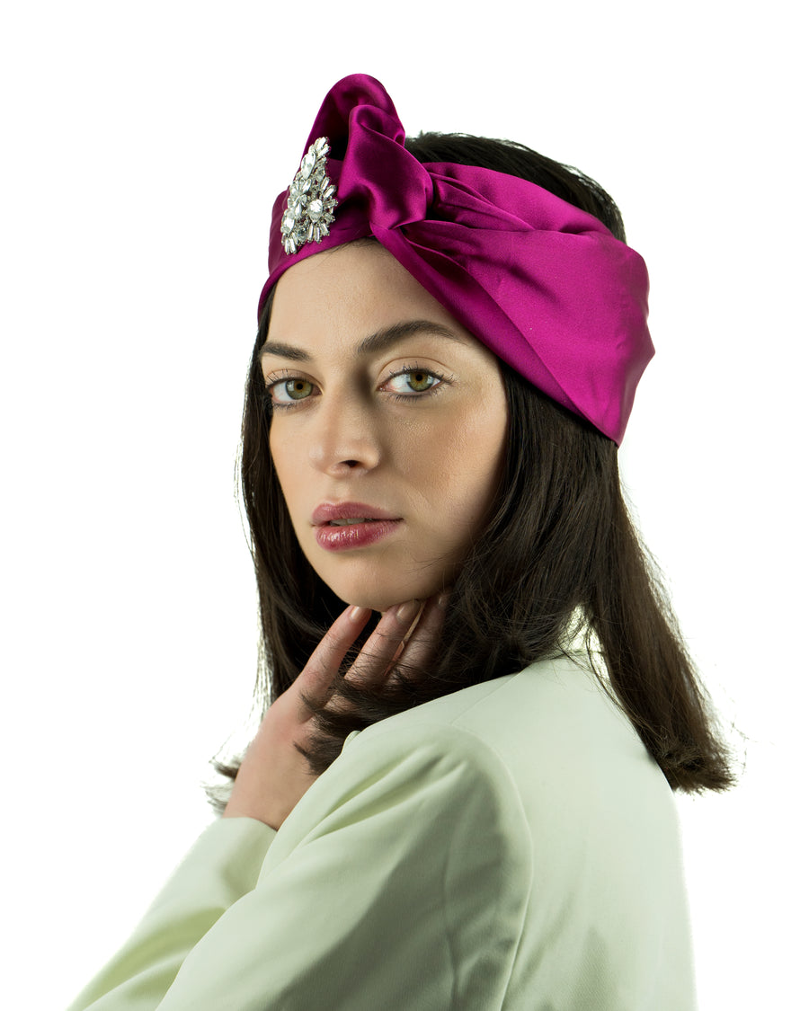 Turban Satin Duchesse Fuchsia